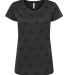 Code V 3629 Women's Star Print Scoop Neck Tee in Smoke star