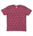 Code V 3929 Star Print Tee Burgundy Star front view