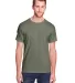 Fruit of the Loom IC47MR Unisex Iconic T-Shirt Military Green Heather front view