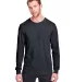 Fruit of the Loom IC47LSR Unisex Iconic Long Sleev Black Ink Heather front view