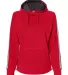 J America 8642 Women's Rival Fleece Hooded Sweatsh Red front view