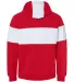 J America 8644 Varsity Fleece Colorblocked Hooded  Red back view