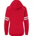 J America 8645 Women's Varsity Fleece Piped Hooded Red back view