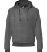 J America 8709 Flip Side Fleece Hooded Pullover Charcoal Heather front view