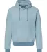 J America 8709 Flip Side Fleece Hooded Pullover Chambray Heather front view
