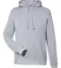 J America 8879 Gaiter Fleece Hooded Sweatshirt Grey Heather front view