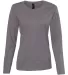 Hanes S04LS Nano-T® Women’s Long Sleeve Scoopne Charcoal Heather front view