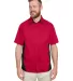 Harriton M586T Men's Tall Flash IL Colorblock Shor RED/ BLACK front view