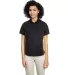 Harriton M586W Ladies' Flash IL Colorblock Short S BLACK/ DK CHARCL front view