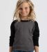 Tultex 245Y - Youth Raglan Tee in Heather charcoal/ black front view