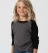 Tultex 245Y - Youth Raglan Tee in Heather charcoal/ black side view