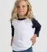 Tultex 245Y - Youth Raglan Tee White/ Navy front view