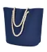 BAGedge BE256 Polyester Canvas Rope Tote NAVY front view