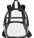 BAGedge BE268 Unisex Clear PVC Mini Backpack BLACK front view