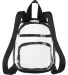 BAGedge BE268 Unisex Clear PVC Mini Backpack BLACK back view
