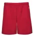 Badger Sportswear 4146 B-Core 5" Pocketed Shorts in Red front view