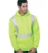 Bayside Apparel 3796 USA-Made Hi-Visibility Hooded Lime Green front view