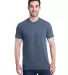 Bayside Apparel 5710 USA-Made Triblend Crew Tri Steel Blue front view