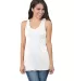 Bayside Apparel 9600 Women's Triblend Racerback Ta Tri White Solid front view
