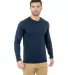 Bayside Apparel 9550 Unisex Fine Jersey Long Sleev Navy front view