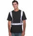 Bayside Apparel 3755 USA-Made Hi-Visibility Perfor in Black front view