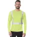 Bayside Apparel 3742 USA-Made Hi-Visibility Long S Lime Green front view