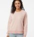 Boxercraft K01 Women's Fleece Out Pullover in Blush front view