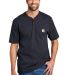 CARHARTT K84 Carhartt   Short Sleeve Henley T-Shir in Navy front view