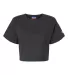Champion Clothing T453W Women's Heritage Cropped T Black front view