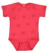 Code V 4329 Infant Star Print Bodysuit in Red star front view