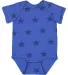 Code V 4329 Infant Star Print Bodysuit in Royal star front view