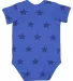 Code V 4329 Infant Star Print Bodysuit in Royal star back view