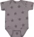 Code V 4329 Infant Star Print Bodysuit in Granite heather star front view