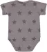 Code V 4329 Infant Star Print Bodysuit in Granite heather star back view