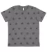Code V 2229 Youth Star Print Tee in Granite heather star front view