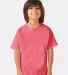 Comfort Wash GDH175 Garment Dyed Youth Short Sleev in Coral craze front view