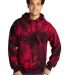 Port & Company PC144    Crystal Tie-Dye Pullover H Black/Red front view