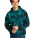 Port & Company PC144    Crystal Tie-Dye Pullover H Black/Teal front view