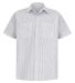 Red Kap CS20LONG    Long Size, Short Sleeve Stripe Grey/White front view