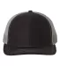 Richardson Hats 112 Adjustable Snapback Trucker Ca in Black/ charcoal front view
