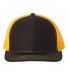 Richardson Hats 112 Adjustable Snapback Trucker Ca Black/ Gold front view