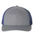 Richardson Hats 112 Adjustable Snapback Trucker Ca in Heather grey/ royal front view