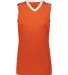 Augusta Sportswear 1688 Girls' Rover Jersey in Orange/ white front view