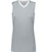 Augusta Sportswear 1688 Girls' Rover Jersey in Silver/ white front view