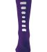 Augusta Sportswear 6091 Colorblocked Crew Socks in Purple/ white front view