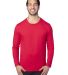 Threadfast Apparel 100LS Unisex Ultimate Long-Slee in Red front view