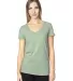 Threadfast Apparel 200RV Ladies' Ultimate V-Neck T ARMY HEATHER front view