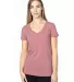 Threadfast Apparel 200RV Ladies' Ultimate V-Neck T MAROON HEATHER front view