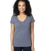 Threadfast Apparel 200RV Ladies' Ultimate V-Neck T NAVY HEATHER front view