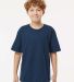 M&O Knits 4850 Youth Gold Soft Touch T-Shirt in Deep navy front view